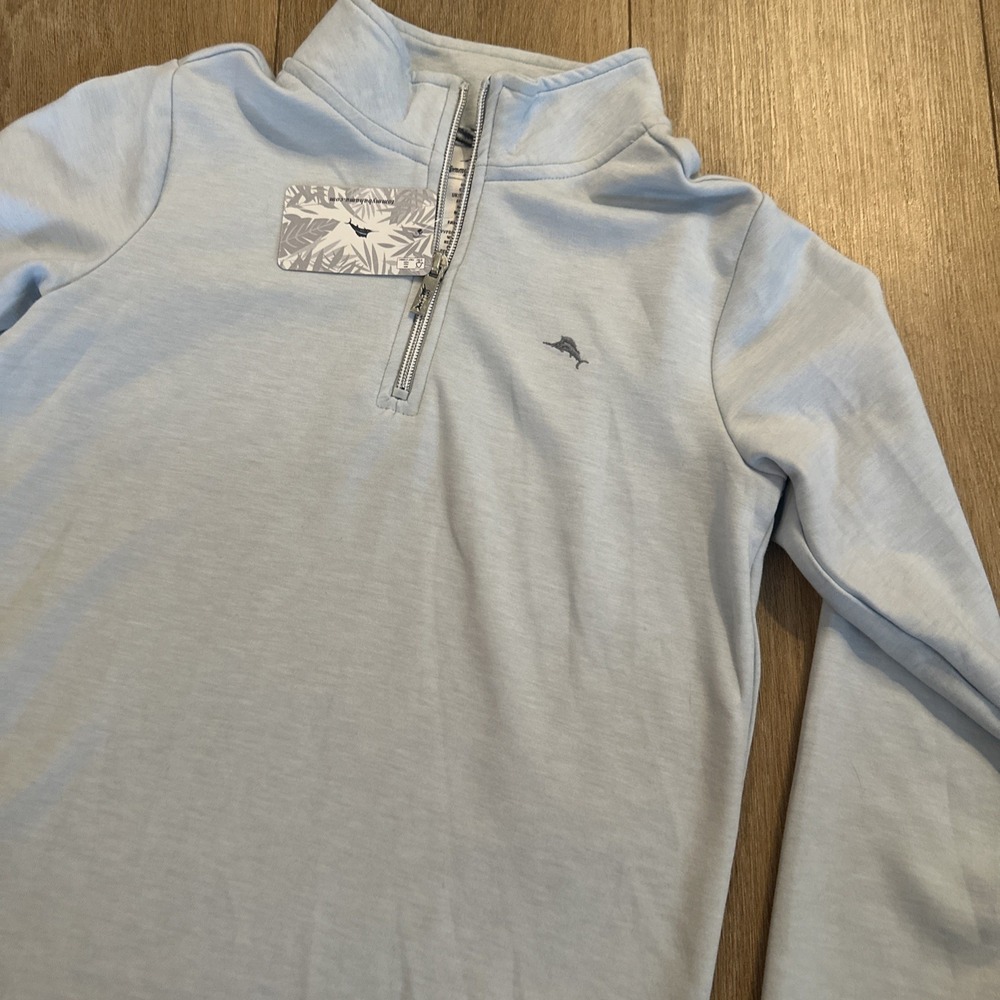 Tommy Bahama Kids Boys 1/4 Zip LS Shirt Logo Preppy Beach Size 10 NWT